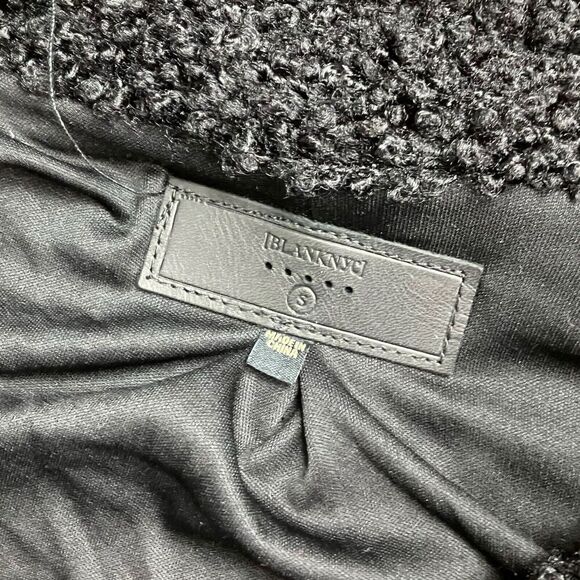 Blank NYC Jacket S Black Sherpa Oversized Vegan Leather Trucker Funnel Zip Comfy - Picture 4 of 14